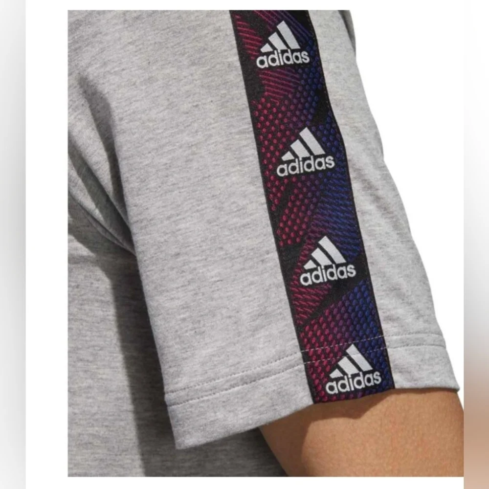 Adidas Gray Short Sleeve Tee with Iconic Logo